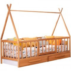 Κρεβάτι Παιδικό Woody (Για Στρώμα 80x180cm) 842PRB1122 180x93x199cm Natural