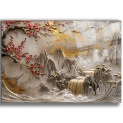 Tempered Glass Painting Cam 544CLR1490 100x70cm Multi Wallity