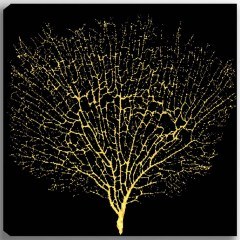 Πίνακας Καμβάς Dev 205DNT2722 140x140cm Black-Gold Wallity