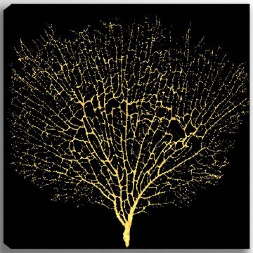 Πίνακας Καμβάς Dev 205DNT2722 140x140cm Black-Gold Wallity