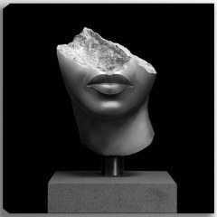 Πίνακας Καμβάς Dev 205DNT2735 140x140cm Black-White Wallity