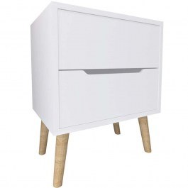Bedside Table Flora 469ORN1901 50x44x60cm White WHITE