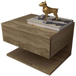 Bedside Table Wall-Mounted Vivid 875ZNA3419 45x36,8x31,4cm Oud Oak OAK
