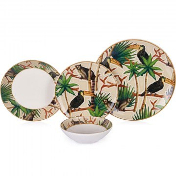 Dinner Plates Toucan (Set 24Pcs) 492PST1107 Multi Hermia