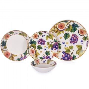 Dinner Plates Fruits (Set 24Pcs) 492PST1109 Multi Hermia