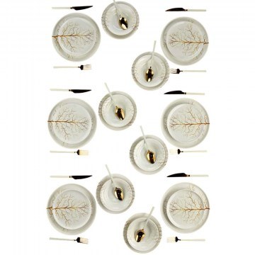 Dinner Plates Tree (Set 24Pcs) 759NRE1101 White-Gold Hermia