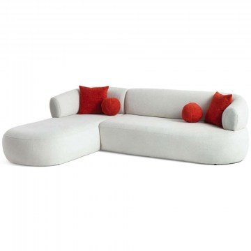 Corner Sofa (Left Corner) Roma Boucle 752EST1327 270x170x75cm White