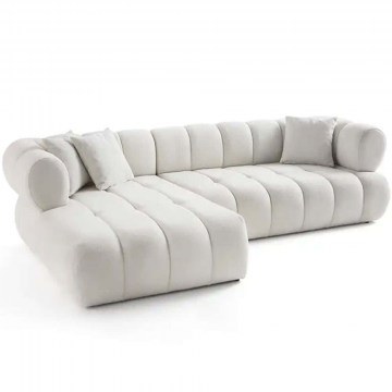 Corner Sofa (Left Corner) Petra Boucle 752EST1321 280x170x70cm White