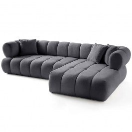 Corner Sofa (Right Corner) Petra Boucle 752EST1324 280x170x70cm Dark Grey DARK GREY