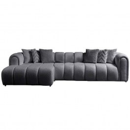 Corner Sofa (Left Corner) N-Line Boucle 752EST1319 265x185x70cm Dark Grey DARK GREY