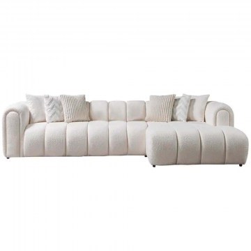Corner Sofa (Right Corner) N-Line Boucle 752EST1314 265x185x70cm White