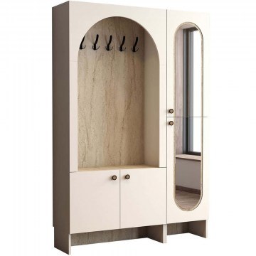Έπιπλο Εισόδου Palermo 845HCT4245 135x37x200,6cm Cream-Travertine Beige