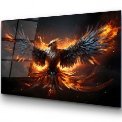 Tempered Glass Painting Uv 123BZM2658 100x70cm Multi Wallity