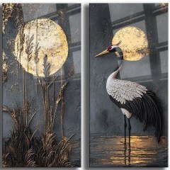 Πίνακες Γυάλινοι Cam (Σετ 2Τμχ) 544CLR1101 35x70cm Multi Wallity