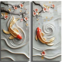 Πίνακες Γυάλινοι Cam (Σετ 2Τμχ) 544CLR1103 35x70cm Multi Wallity