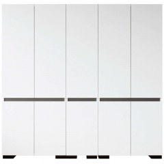 Five-Leaf Wardrobe Floransa 225 469ORN1130 225x52x210cm White-Anthracite