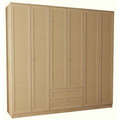 Six-Leaf Wardrobe Baru 260ETH1314 206x52x210cm Beige