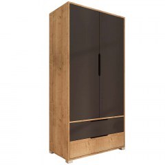 Ντουλάπα Δίφυλλη Flora 469ORN1106 90x45x183cm Oak-Anthracite