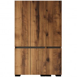 Ντουλάπα Τρίφυλλη Floransa 469ORN1122 135x52x210cm Walnut-Anthracite WALNUT