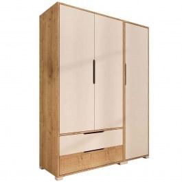 Ντουλάπα Τρίφυλλη Flora 469ORN1119 137x45x183cm Oak-White OAK-WHITE