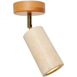 Φωτιστικό Οροφής - Σποτ Nur 823OLY1137 Φ10x21cm 1xGU10 10W Travertine Beige-Oak Opviq OAK-BEIGE