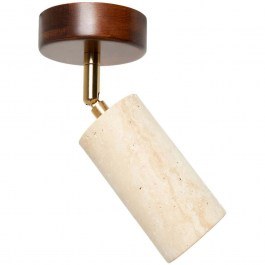 Φωτιστικό Οροφής - Σποτ Nur 823OLY1136 Φ10x21cm 1xGU10 10W Travertine Beige-Walnut Opviq BEIGE-WALNUT