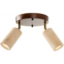 Φωτιστικό Οροφής - Σποτ Nur 823OLY1132 Φ20x21cm 2xGU10 10W Travertine Beige-Walnut Opviq BEIGE-WALNUT