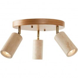 Φωτιστικό Οροφής - Σποτ Nur 823OLY1135 Φ30x21cm 3xGU10 10W Travertine Beige-Oak Opviq OAK-BEIGE
