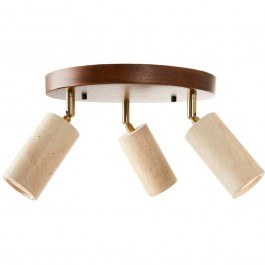 Φωτιστικό Οροφής - Σποτ Nur 823OLY1133 Φ30x21cm 3xGU10 10W Travertine Beige-Walnut Opviq BEIGE-WALNUT