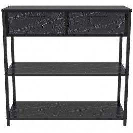 Console Latho 875ZNA4302 90x30,5x92cm Marble Effect Black BLACK
