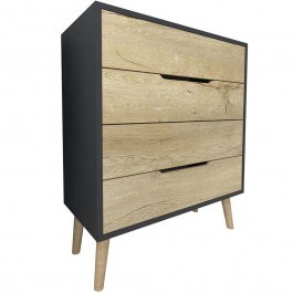 Συρταριέρα Flora 469ORN2102 78x45x95cm Anthracite-Oak ANTHRACITE-OAK