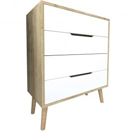 Συρταριέρα Flora 469ORN2103 78x45x95cm Oak-White OAK-WHITE