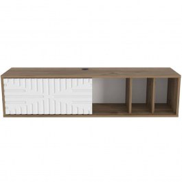 Έπιπλο Τηλεόρασης Επιτοίχιο Teo Floating 875ZNA5337 140x29,5x29,5cm Walnut-White WALNUT-WHITE