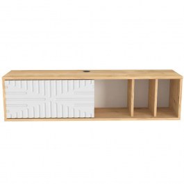 Έπιπλο Τηλεόρασης Επιτοίχιο Teo Floating 875ZNA5338 140x29,5x29,5cm Oak-White OAK-WHITE