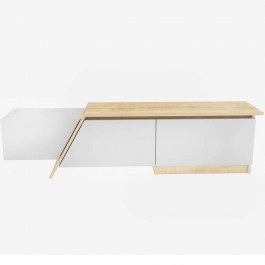 Έπιπλο Τηλεόρασης Zonas 875ZNA5329 180x35x28,6cm White-Oak WHITE-OAK