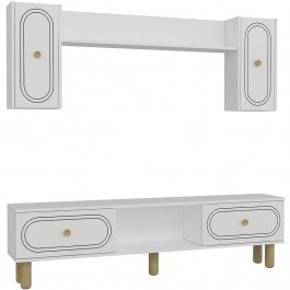 Σύνθεση Τηλεόρασης Polen Bohem 475OLV3366 150x29,6x44,6cm White WHITE