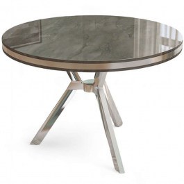 Τραπέζι Mos 240CHR2111 Φ90x74cm Anthracite-Chrome ANTHRACITE-CHROME