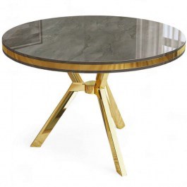 Τραπέζι Mos 240CHR2112 Φ90x74cm Anthracite-Gold ANTHRACITE-GOLD