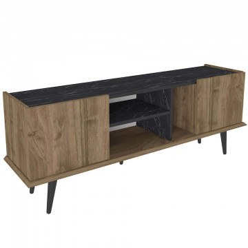 Έπιπλο Τηλεόρασης Ekvador 875ZNA5348 154,4x31,3x56,6cm Marble Effect Black-Walnut