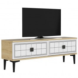 TV Furniture Yuka 120x30x41cm Oak-White OAK-WHITE