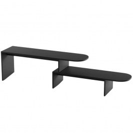 TV Furniture Puzzle 552NOS2593 130x35x45/110x35x25cm Black BLACK