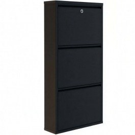 Παπουτσοθήκη Επιτοίχια Locking 159ORN1112 50x15x103cm Black BLACK