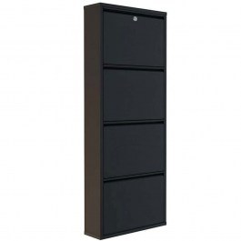 Παπουτσοθήκη Επιτοίχια Locking 159ORN1115 50x15x136cm Black BLACK