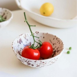 Serving Bowl 886SVN1112 15,5x5,7cm White-Brown Hermia WHITE-BROWN