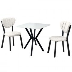 Τραπεζαρία Elma (Σετ 3Τμχ) 225ALN1568 70x70x74cm Cream-White