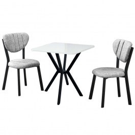 Dining Elma (Set 3Pcs) 225ALN1566 70x70x74cm Grey-White GREY-WHITE