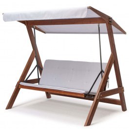 Three Seater Garden Swing - Bed Roma 675SWG1124 190x120x180cm Grey GREY