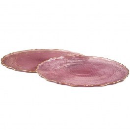 Πιάτο Ρηχό Goblen (Σετ 6Τμχ) 337GLZ1232 28cm Plum-Gold Hermia PLUM