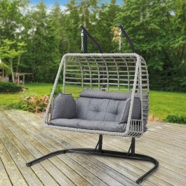 Two-Seater Garden Swing Sante 227VRD1035 190x90x200cm Grey GREY