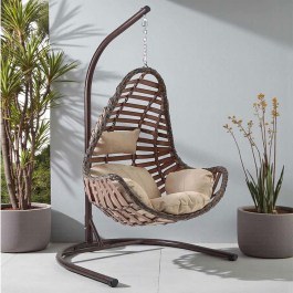 Garden Swing Kule 227VRD1048 135x100x200cm Brown BROWN